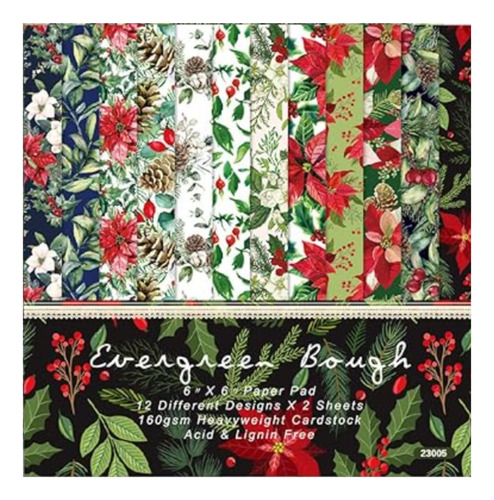 Block Papel Estampado Navidad Reno Nochebuena 24 Hojas