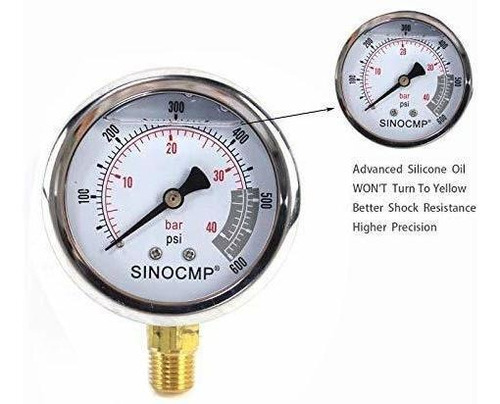 Sinocmp Kit Prueba Presion Hidraulica 5 Mando Manguera