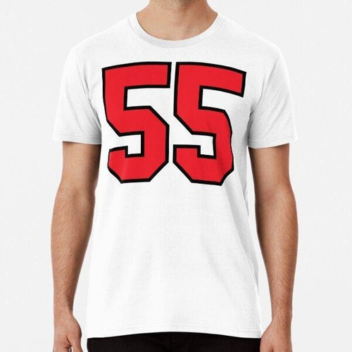 Remera 55 Sports Jersey Fifty Five Red Number Black Algodon 