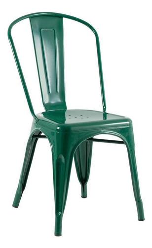 Cadeira Tolix Iron Aço Industrial Loft Metal Gourmet Cores Estrutura da cadeira Verde-escuro