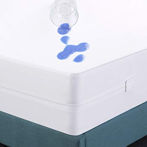 Protector De Colchon Blanco Queen Size Microfibra Ligera