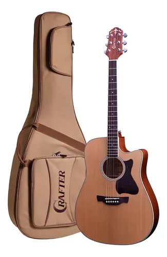 Violão Crafter Folk De-7 Cutaway Elétrico Sólido Cedro Cor Natural