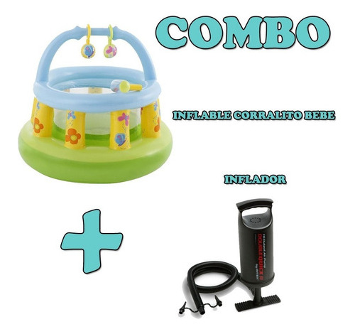 Combo Inflable Corralito Pelotero Bebe + Inflador Intex Mm