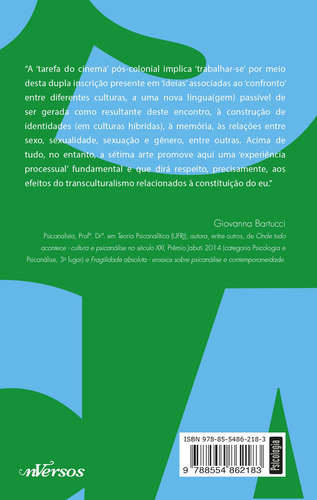 Cinema e Psicanálise - Volume 7: Cinema pós-colonial, de Rodrigues, Ana Lucília. Cinema e psicanálise (7), vol. 7. Editorial nVersos Editora Ltda. EPP, capa mole em português, 2019