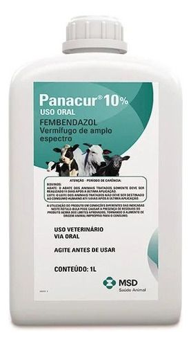 Panacur Suspensão 10% 1 Litro| Vermífugo Para Cães E Bovinos