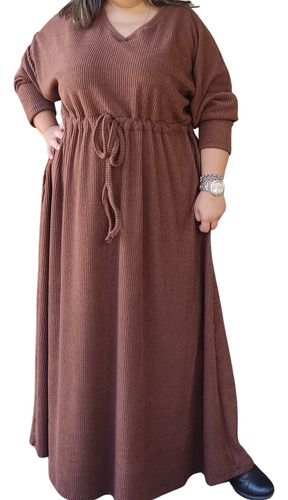 Maxi Vestido Abrigo Invierno Mujer Talle Grande Especial