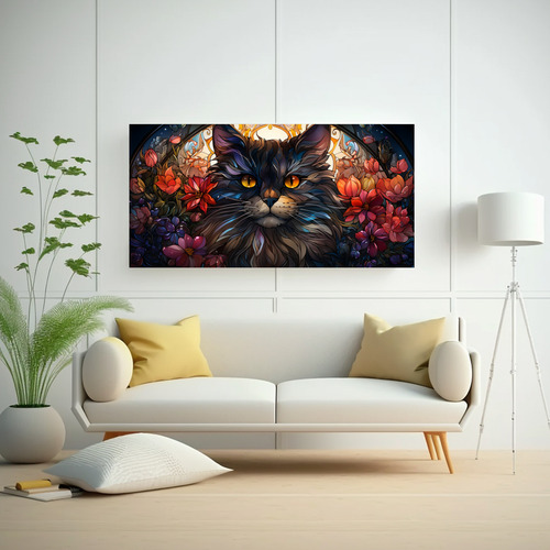 40x20cm Cuadro Alta Calidad Obra Maestra Gato Adorable
