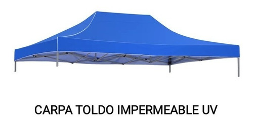 Carpa Lona Repuesto  Para Toldo 3x6 Impermeable Azul