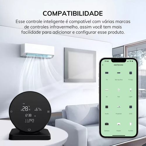 Central Controle Wi-fi Infra Vermelho Com Sensor Temperatura