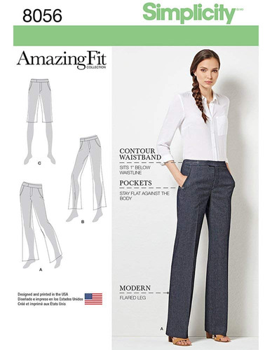 Amazing Fit  Patron Miss Pantalon Plus Size Flared O Corto