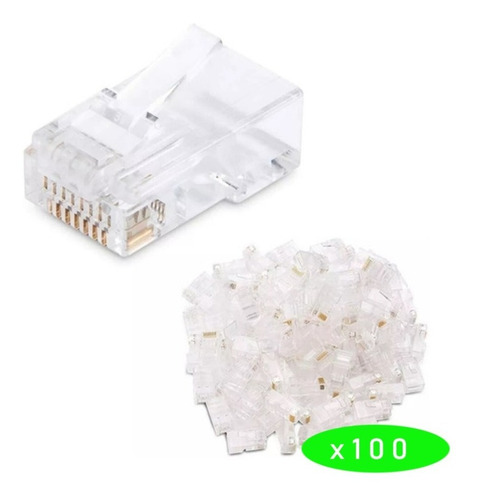 Imagen 2 de 8 de Ficha Plug Reguvolt Categoría 6 Rj45 X 100 Unidades Utp