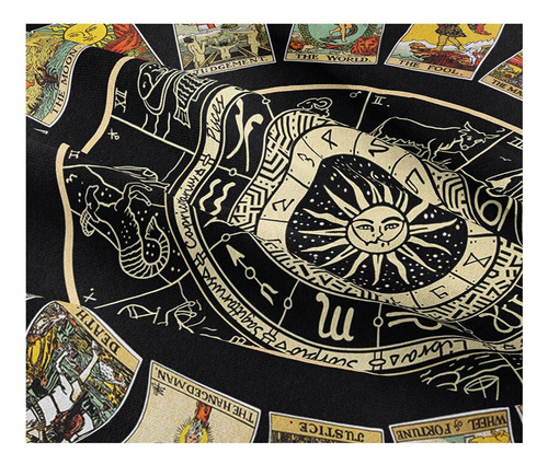 Mandala Tapestry With Tarot Cards For Wall Hanging,
