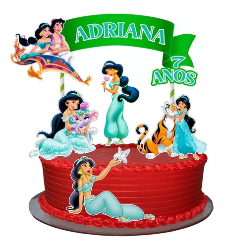 Kit Topper De Bolo/ Tags/Topo Princesa Jasmine