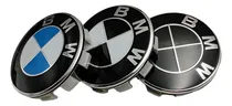 Comprar 4 Tapas Centro De Rin Bmw 68mm Color Negro Blanco Clasico