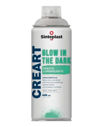 Creart Glow In The Dark Aerosol Luminiscente Verde 440cc