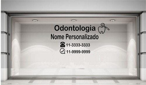 Adesivo Vitrine Parede Clínica Odontologia Personalizado M3