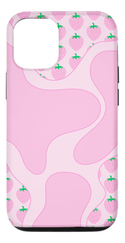 iPhone 12/12 Pro Strawberry Cow Imprimir Wildflower Caso Lin