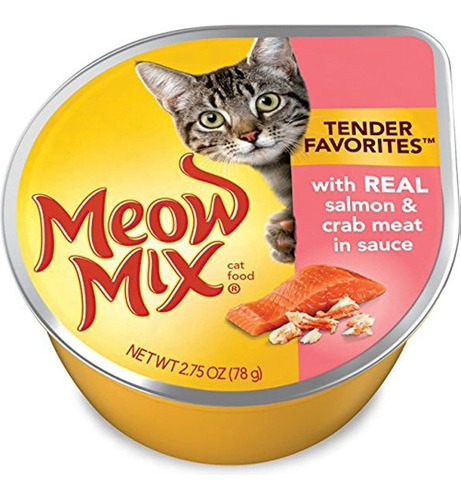Meow Mixcarne De Salmón Y Cangrejo Alimentos Para Gatos 24