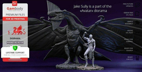 Archivo Stl Impresión 3d - Avatar Diorama Full Toruk & Jake