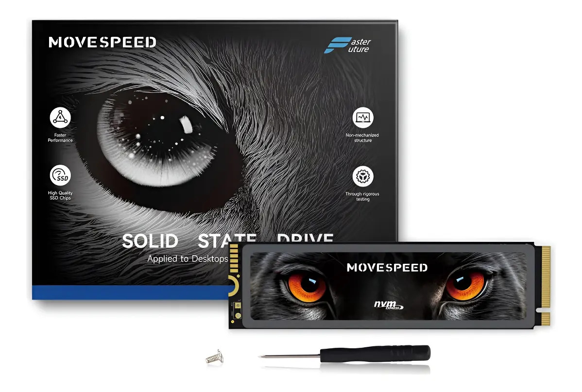 SSD NVMe Movespeed 2TB M.2 PCIe 4.0 7450MB/s Dissipador PS5 PC