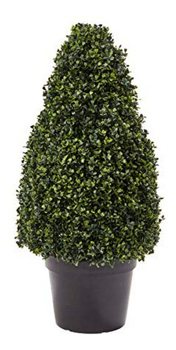 Pure Garden Artificial Boj Topiary-36 Tower Style Faux Plant