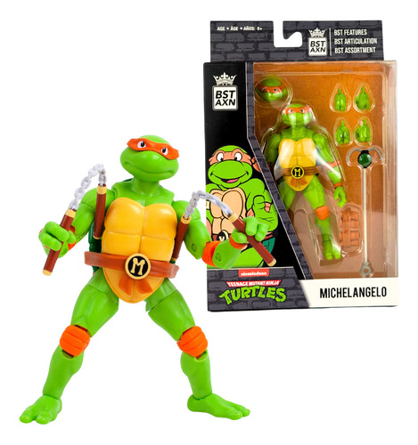 Bst Axn Tmnt Michelangelo 5in Figura De Acción