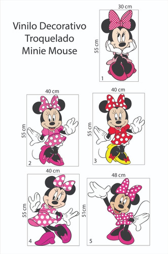 Vinilo Decorativo Minnie Corazones + Nombre