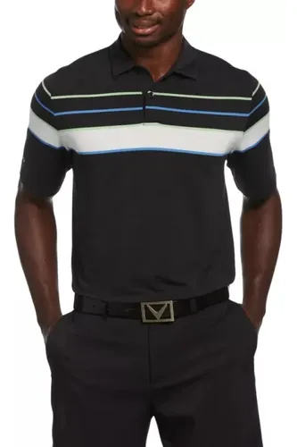 comprar Polo Golf Callaway Engineered Ventilated Stripe Negro Hombre
