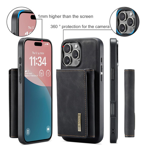 Capa De Celular Tipo Carteira Removível 2 Em 1 Para iPhone 1