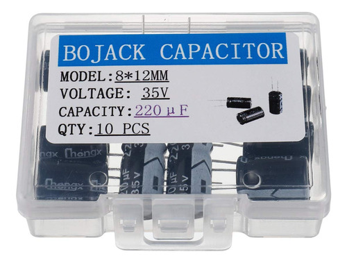 Bojack 8x12mm 220uf 35v 220mfd 35voltage ±20% Capacitores El