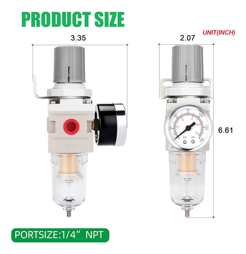 1/4 Npt Filtro De Aire Comprimido Combo, Compresor De ...