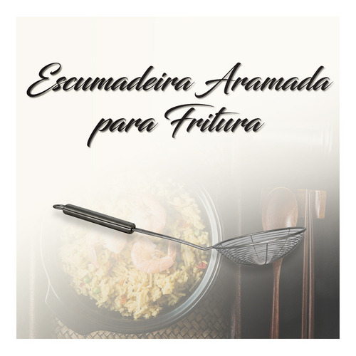 Imagem 4 de 7 de Escumadeira Frituras Pegador Escorredor Óleo Salgados Fritas