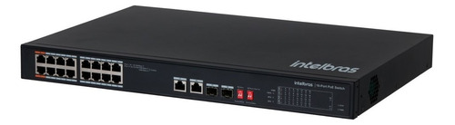 Conmutador Intelbras Fast Ethernet PoE+ Sf 1822 Hi-PoE de 16 puertos