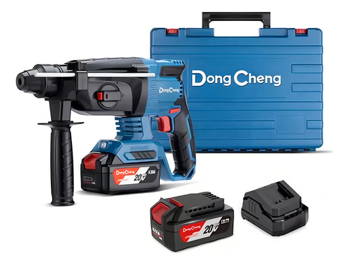 Rotomartillo Cincelador Industrial 20v Dongcheng 2 Baterias Color Azul Frecuencia 50 DCZC04-24EM