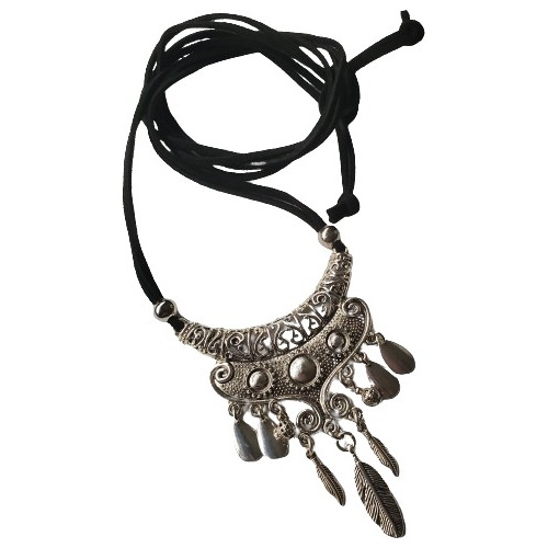 Collar Gargantilla Choker Corbatero Lazo Gamuza Filigrana 1