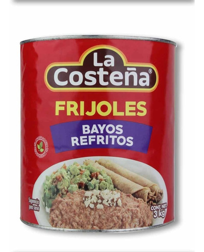 Frijoles Bayos Refritos La Costeña 3 Kg