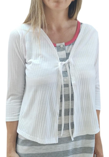 Imagen 1 de 3 de Camisón Maternal Amamantar Musculosa Con Mañanita