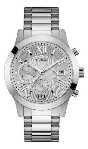 Reloj Para Hombre Guess Atlas W0668g7 Color Plata