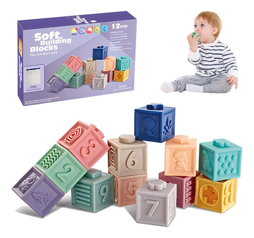 Fire Bull 12pcs Baby Blocks Soft Stacking Building Blocks Pa