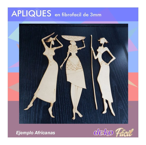 Imagen 5 de 6 de Pack X 10 Africanas Aplique 20 Cm De Fibrofacil A Elección.
