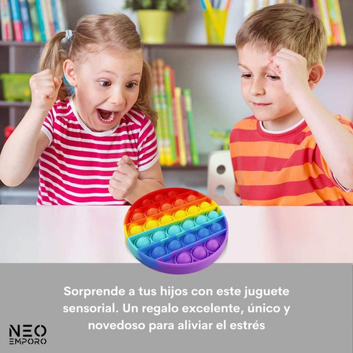 Imagen 5 de 8 de Set 3 Pop It Arcoiris - Juguete Anti Estrés Fidget Regalo