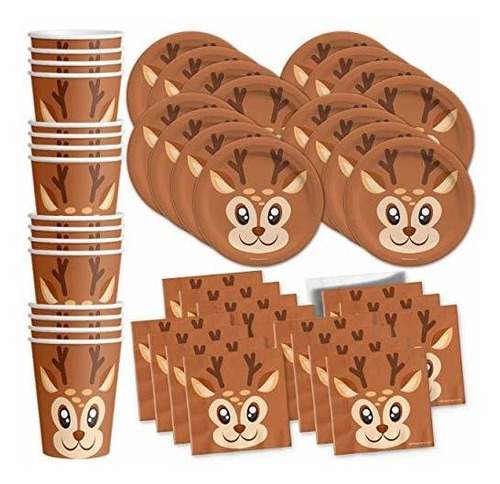 Paquetes De Fiesta - Deer Birthday Party Supplies Set Plates