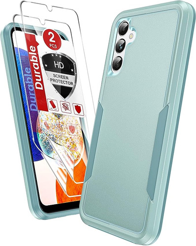  Funda Para Galaxy A14+ 2 Protectores De Pantalla (verde A)