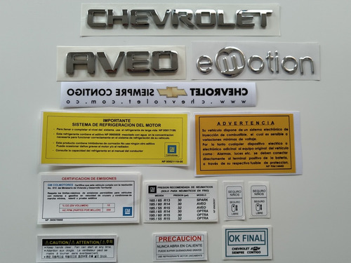 Set De Calcomanias Chevrolet Aveo Emotion