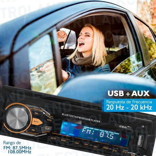 Autoestereo Bluetooth Pantalla Mp3 Usb Desmontable Fm