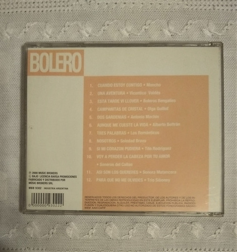 Cd The Best Of Boleros, 12 Original Songs, O Guillot Y ,1u (Usado)