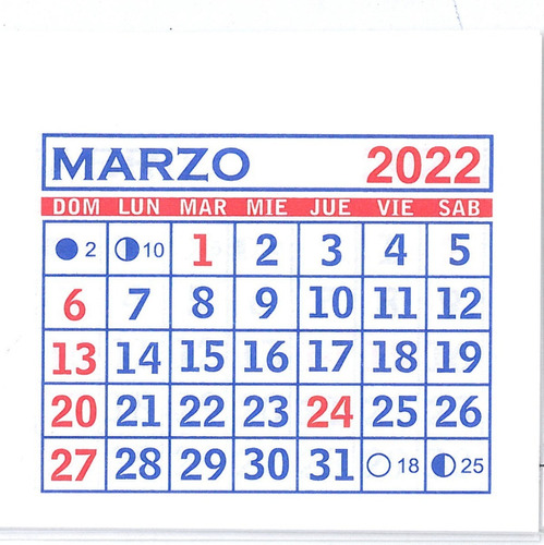 100 Almanaques Calendario Mignon 5 X 5cm. Almanaque Mensual