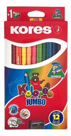 Colores Triangulares Jumbo X 12 Und +saca Kores