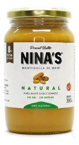 Sin Tacc Mantequilla De Maní (sin Salsin Azúcar) Nina's 380g