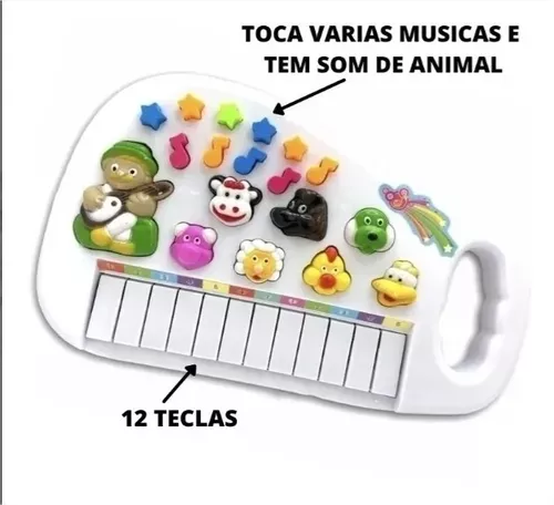 Teclado musical infantil fazendeiro ia ia ô 